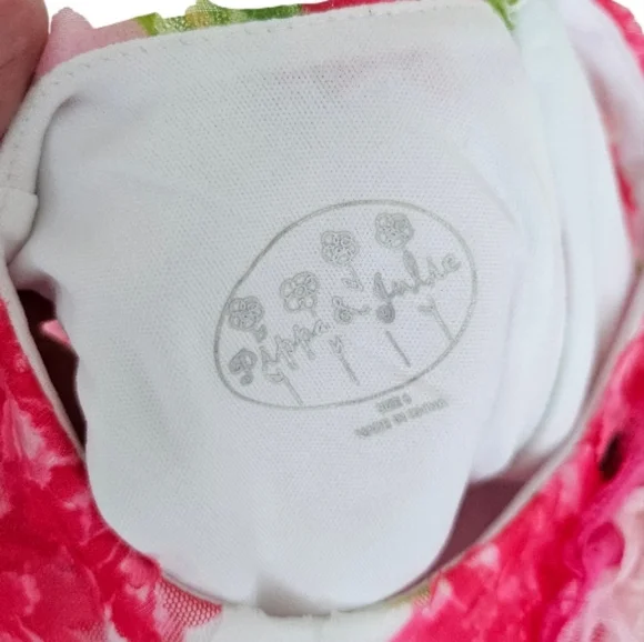 NWT Pippa & Julie Pink and Green Floral Girls Dress 6 Years - Picture 5 of 6